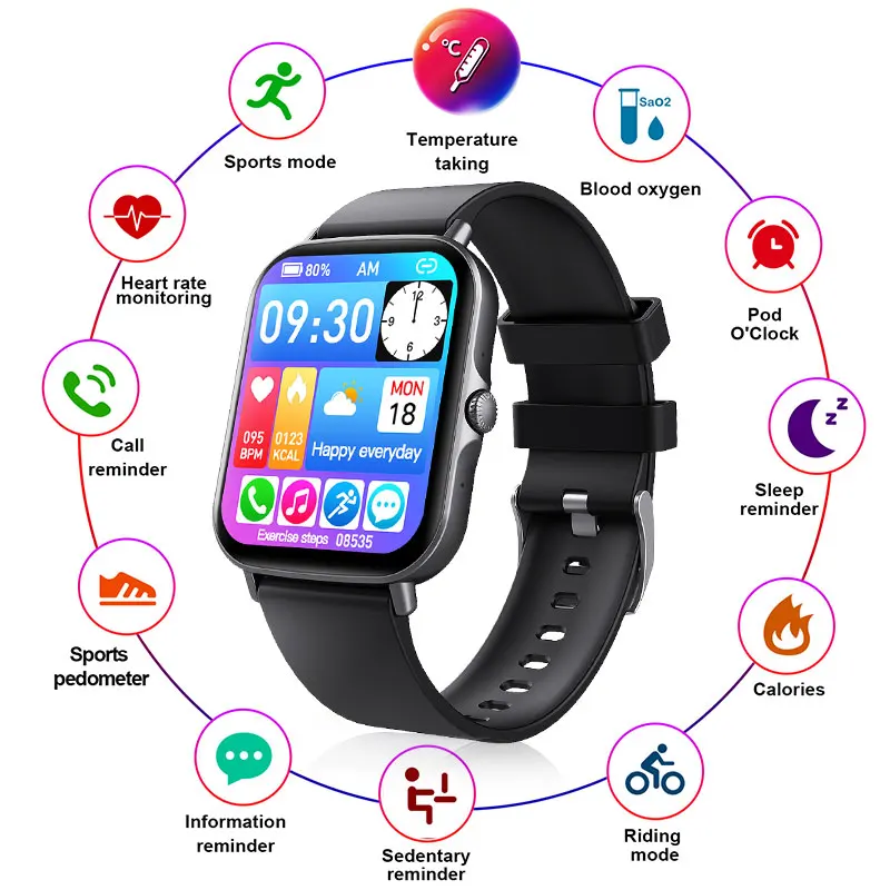 

Модный браслет F97S, смарт-часы с датчиком температуры тела, BT, смарт-браслет для звонков, мужской и женский фитнес-трекер, смарт-браслет для ...