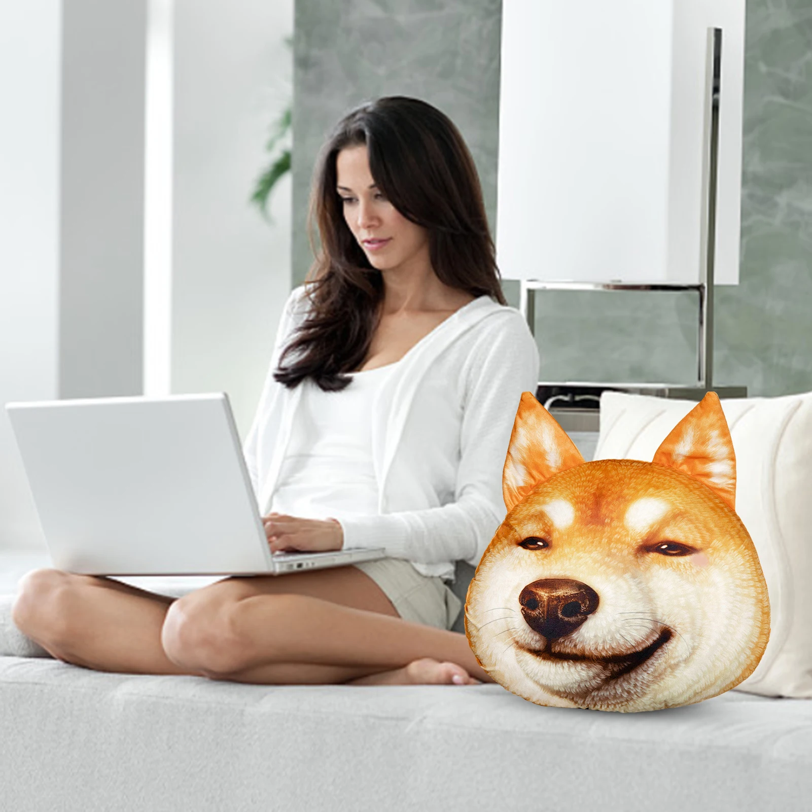 

Stuffed Dog Pillow Plush Stuffed Animals Shiba Inu Stuffed Cushion Plillow Funny Plush Toy Gifts For Indoor Sofa Chair Bed Or