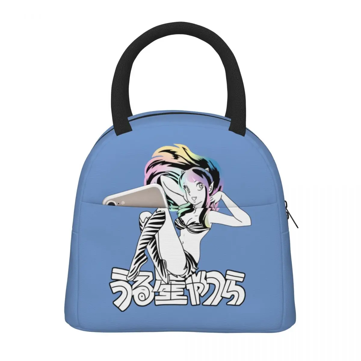 Lunch Bag for Women Kids Urusei Yatsura Lum Thermal Cooler Portable Picnic School Ranma 1/2 Anime Oxford Lunch Box Handbags