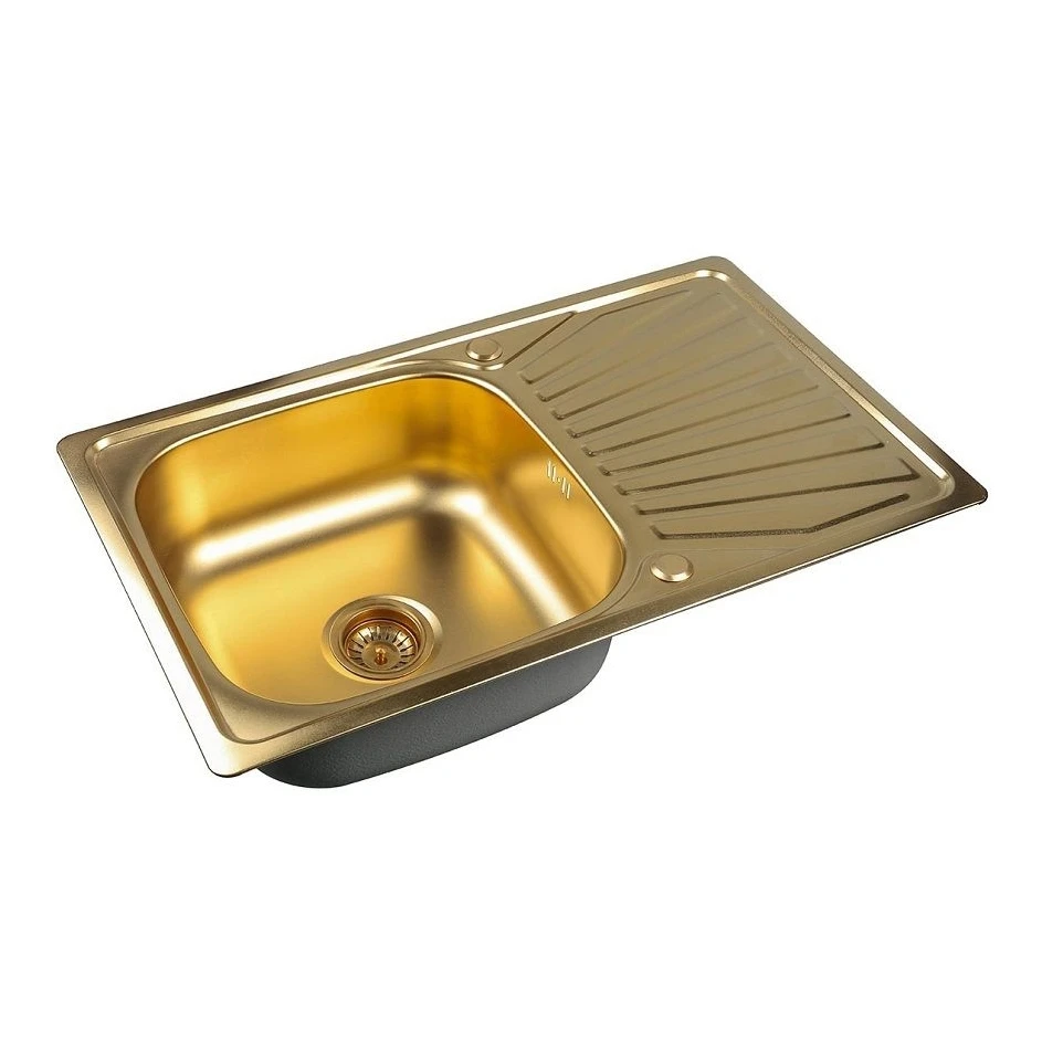Мойка для кухни ZorG Sanitary SZR 7848 BRONZE (Сливная арматура с корзинчатым вентелем сифон