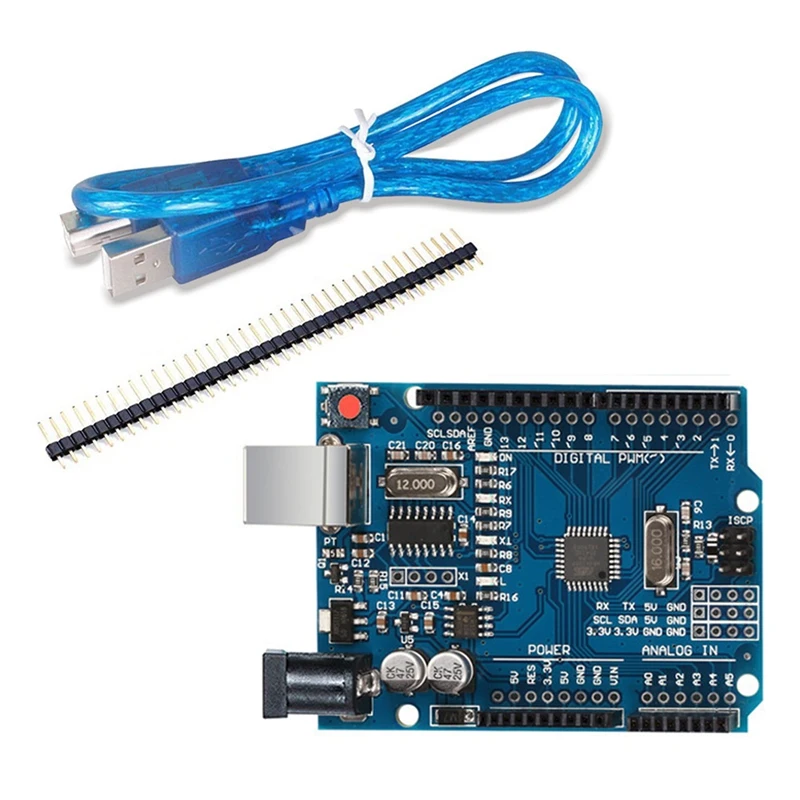 

Макетная плата ATMEGA328P для Arduino UNO R3, совместимая материнская плата с микроконтроллером и кабелем