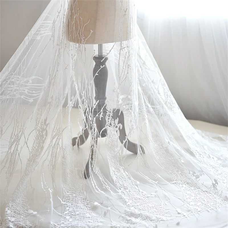 

Сетчатая ткань из белого тюля, сетчатая кружевная ткань, 1 ярд, фата невесты, швейный материал L331