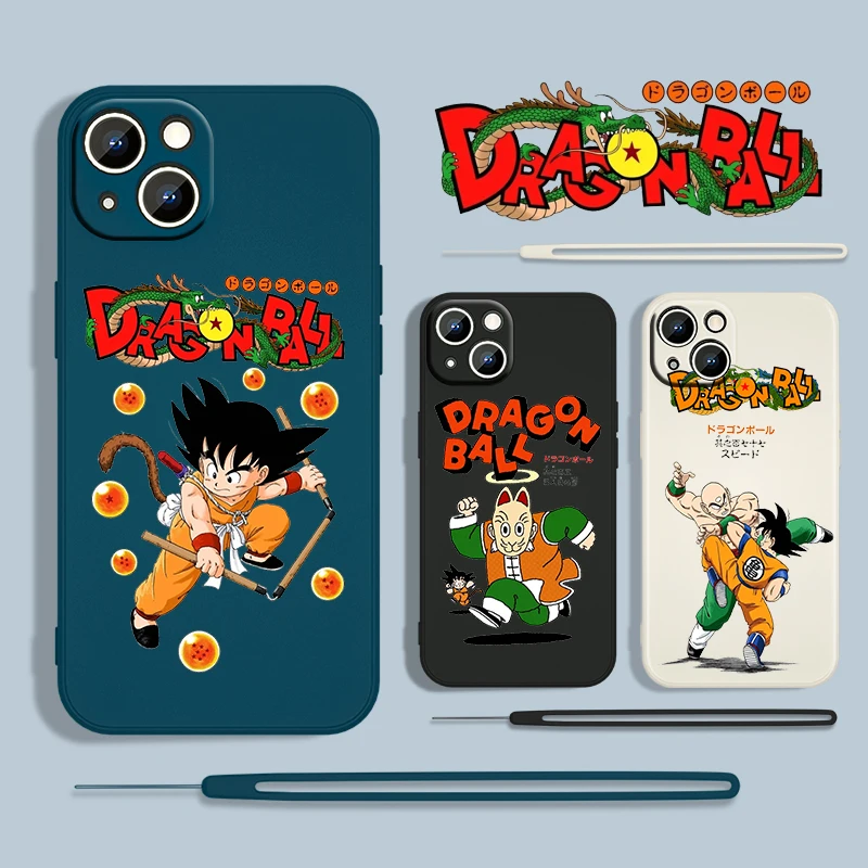 

DBZ Dragon Ball Son Goku For Apple iPhone 13 12 Mini 11 Pro XS MAX XR X 8 7 6 SE Plus Liquid Rope Silicone Phone Case Cover Capa