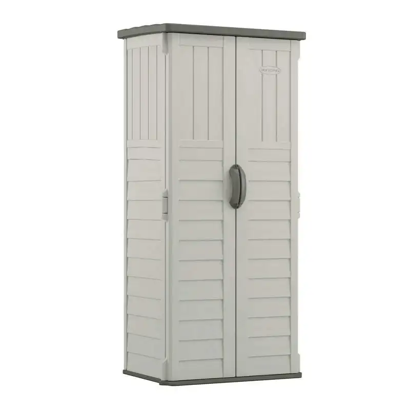 

Resin Vertical Storage Shed Building, 22 cubic feet