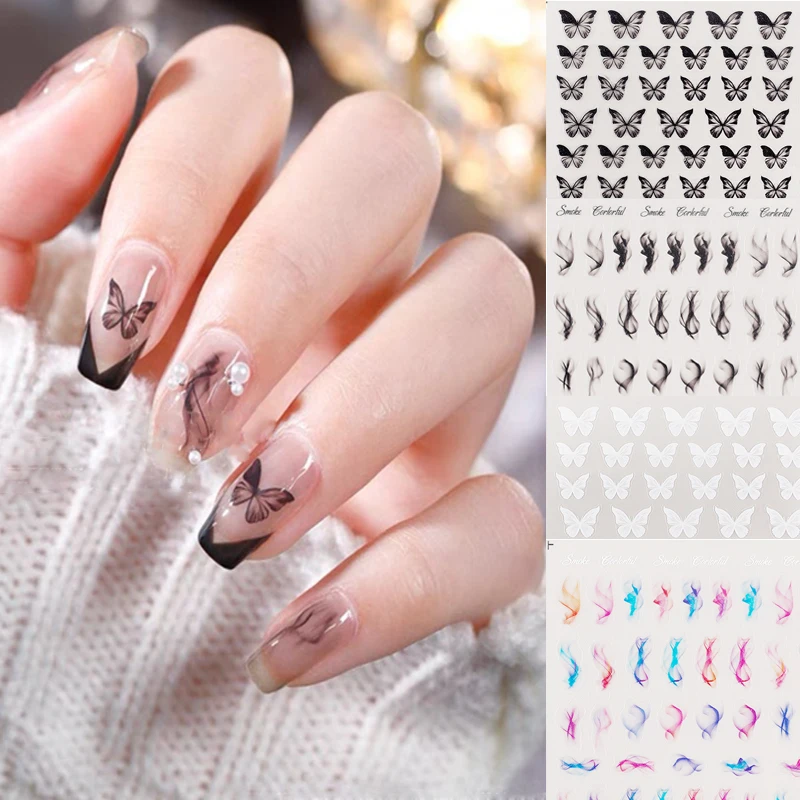 

Sdotter 3D Smoke Butterfly Nail Stickers for Nail Individuality Charm Design Self Adhesive Nails Fashion High Quality Manicure S