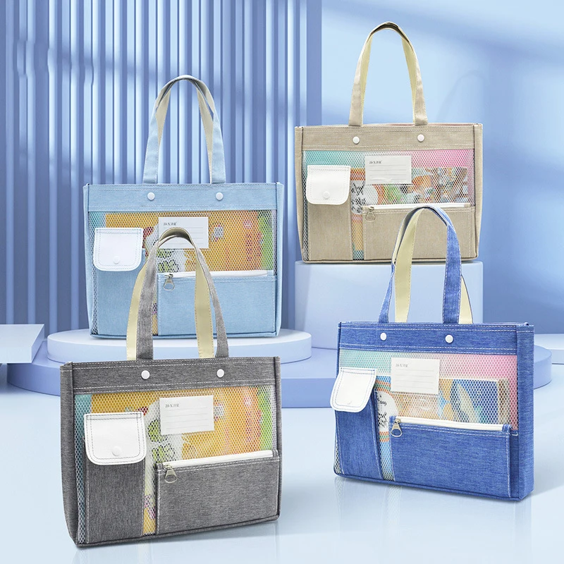 Сумка-тоут из ткани Оксфорд портативная сетчатая Водонепроницаемая школьная