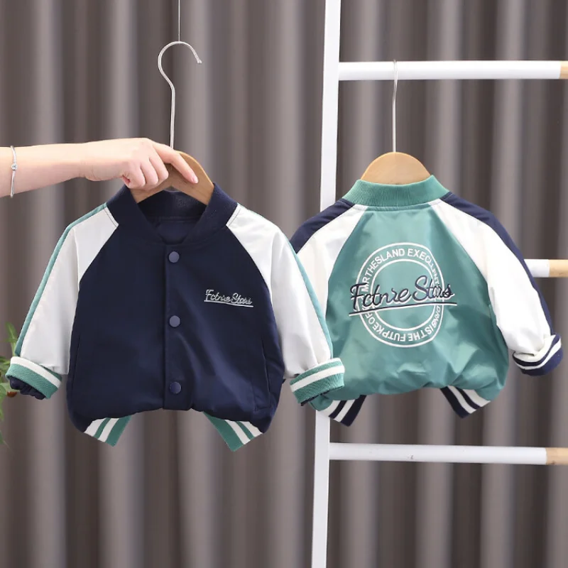 

Boys Girls Baseball Uniform Kids Coat Spring Autumn Clothes Children Casual Loose Long Sleeve Jackets Baby Infant Outer Wear