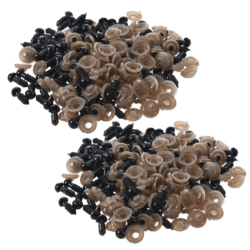 

200 шт., 6 мм, черная пластиковая безопасная фотография для игрушечных глаз