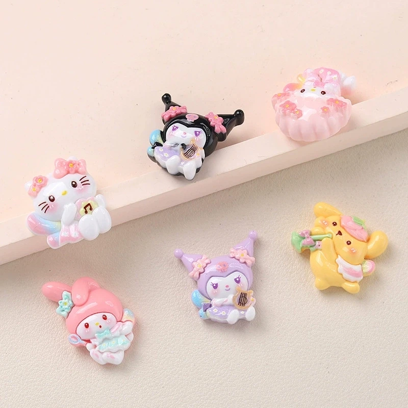 10 шт. новый кавайный мультфильм инструментальные животные смола с плоской задней