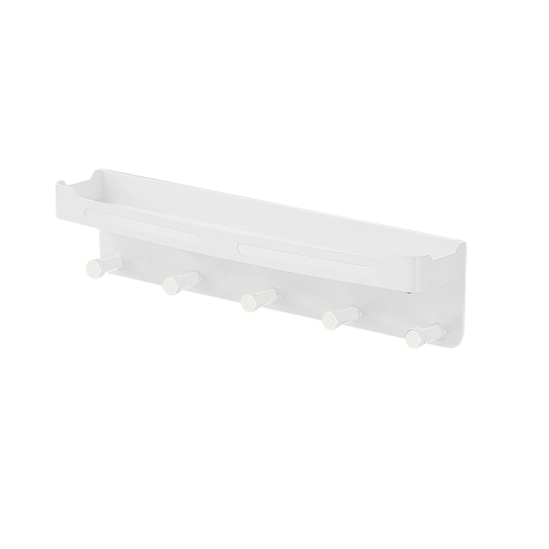 

Key Holder for Wall: Self Adhesive Key Rack with Small Shelf and 5 Metal Hooks - Wall Mount Mail Organizer with Hanger B