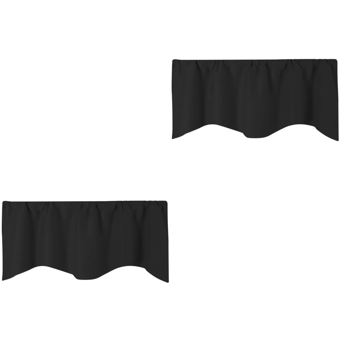 

2pcs High Precision Sun Shade Curtain Short Window Curtain for Home Hotel Restaurant (Black)