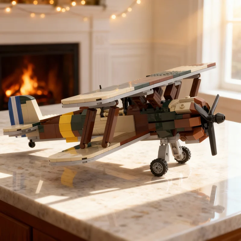 507 деталей MOC Creator Expert: Модель самолета Gloster Gladiator ВВС Греции, конструктор, игрушка, рождественский подарок, кирпичики (art.: 3920dc7cb0ff2) - 3920dc7cb0ff2