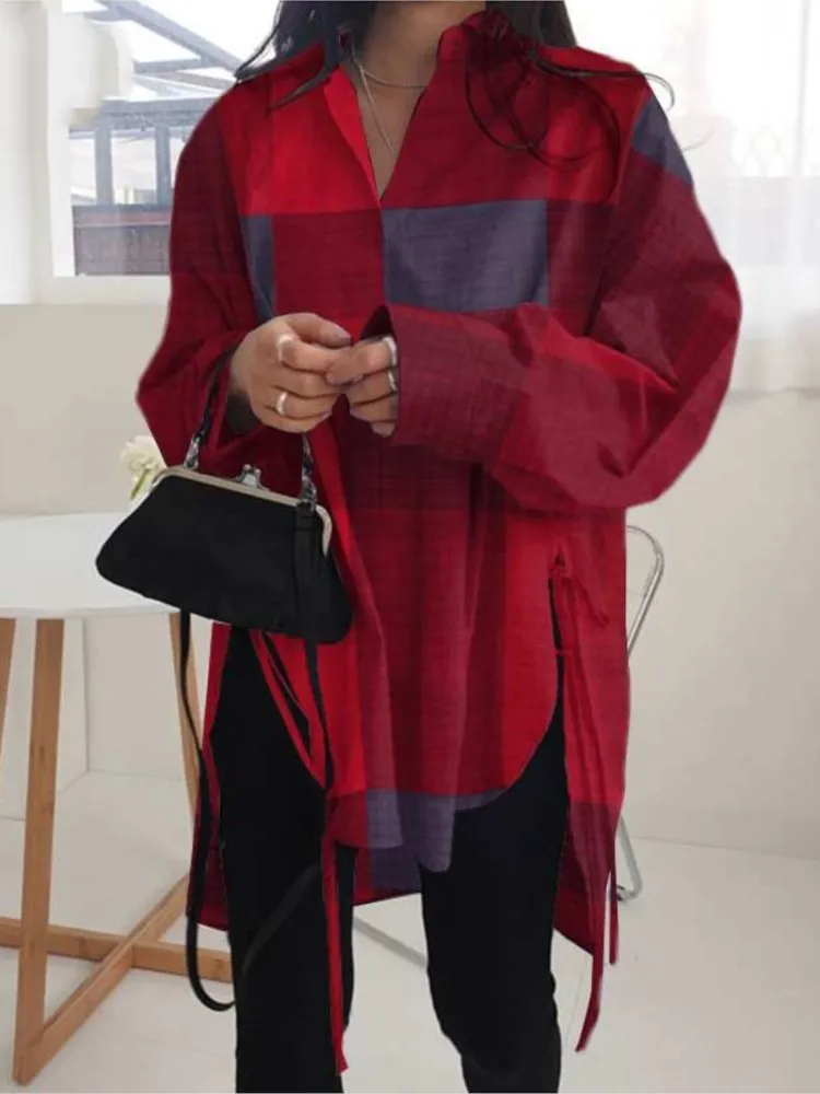 Женская асимметричная рубашка