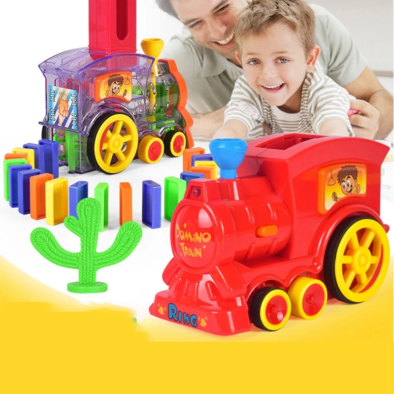 

Automatic Domino Dealer Building Block Game Set Cartoon Rally Train Engine Shaped Toy Set Game Building Blocks Car