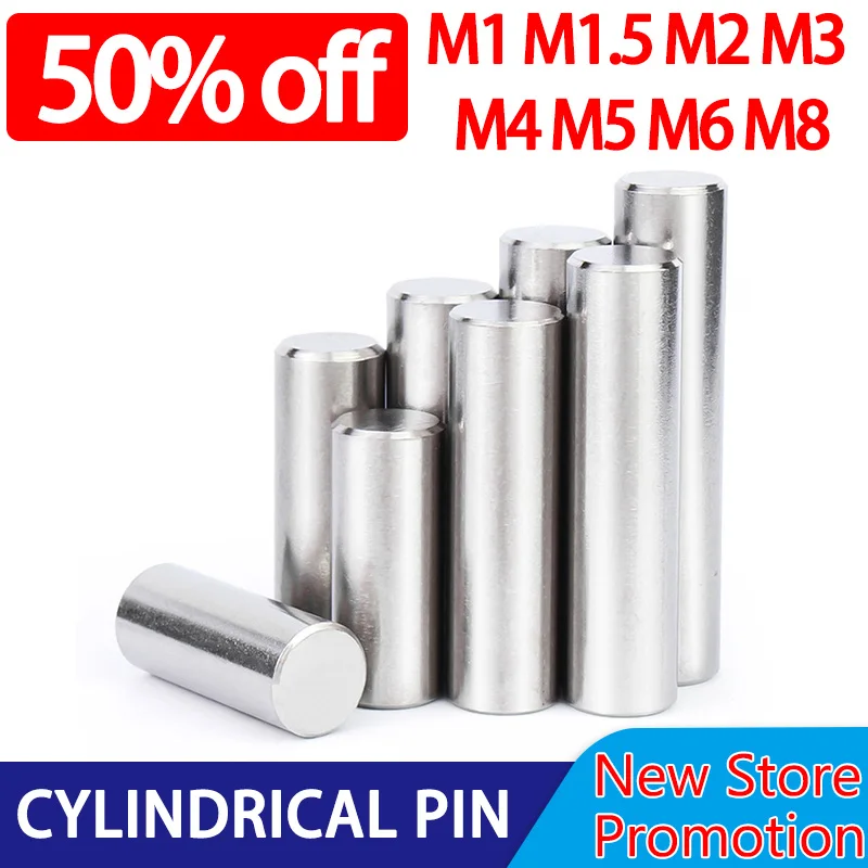 

M1 M1.5 M2 M2.5 M3 M4 M5 M6 M8 Cylindrical Pin Locating Dowel 304 Stainless Steel Fixed Shaft Solid Rod GB119 8~100mm