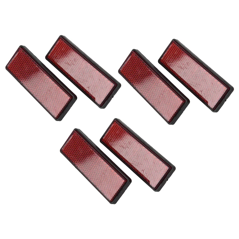 

6X Rectangle Red Reflectors Universal for Motorcycles ATV Bikes Dirt Bikes