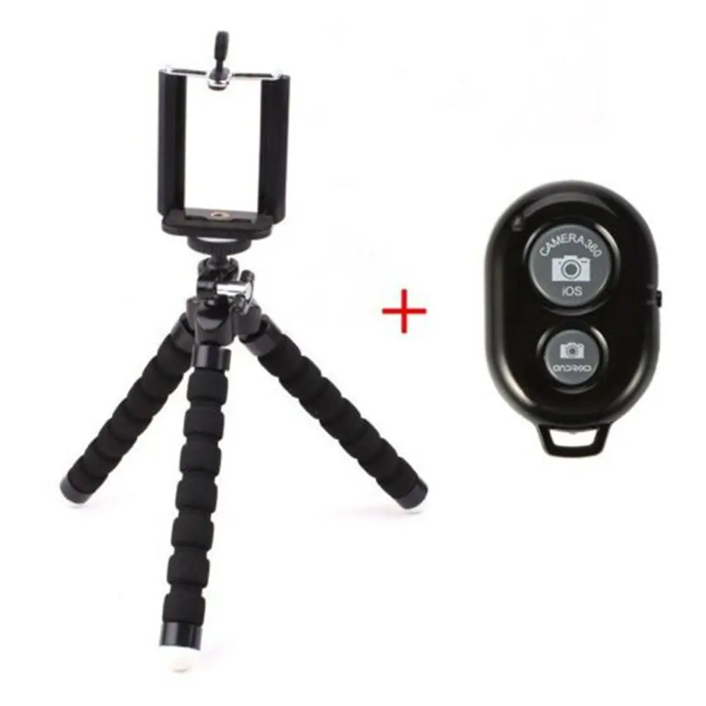 

Flexible Sponge Octopus Mini Tripod With Wireless Remote Shutter For iPhone mini Camera Tripod Phone Holder clip stand