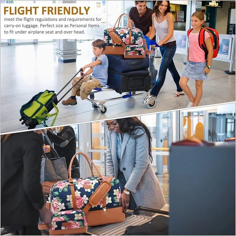 Weekender Bags for Women, Large Carry-On Travel Duffle Bag, Canvas Overnight Bag Hospital Bags for Labor and Delivery