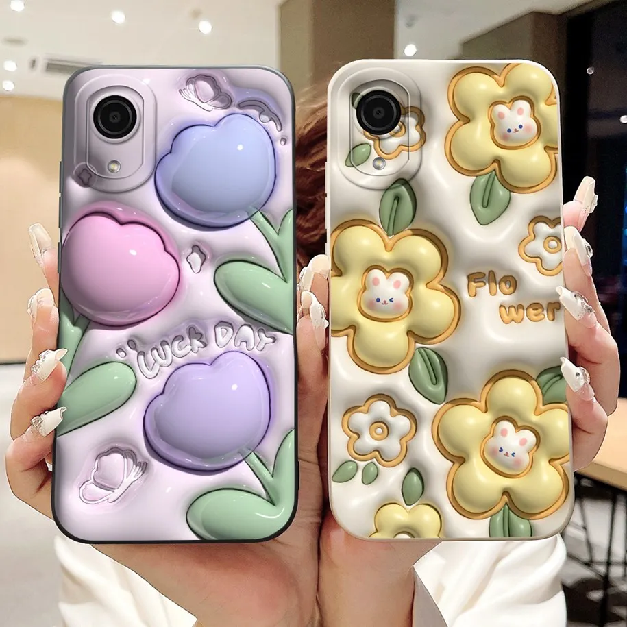 Чехол для телефона Samsung A03 задняя крышка Galaxy Core 4G цветочный бампер