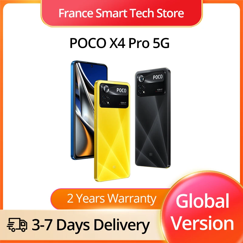 Смартфон глобальная версия POCO X4 Pro телефон с NFC 6 ГБ 128 ГБ/8 256 Snapdragon 695 120 Гц AMOLED 67 Вт