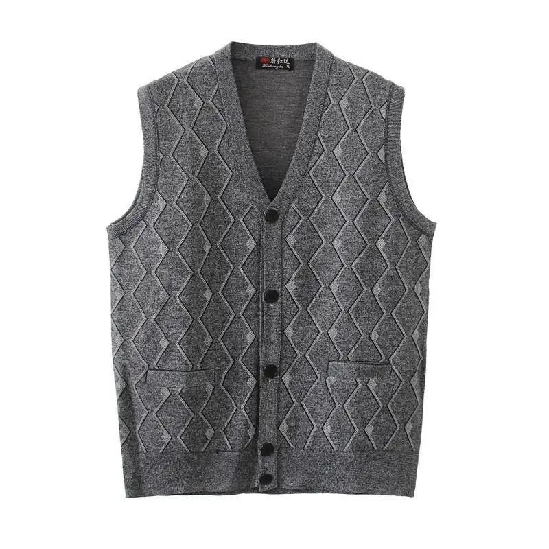 

2023 Men Knit Sweater Vest Sleeveless Sweater Crossed Plaid Cardigan Jacket Buttons Down V Neck Retro Vintage Casual A118