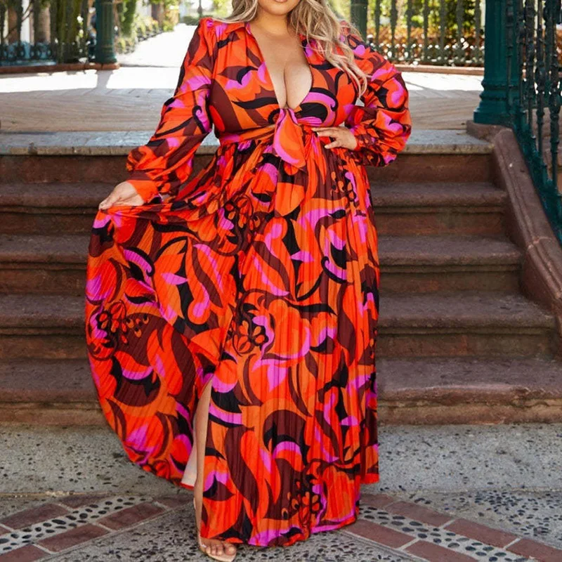 

Женское платье с высокой талией и принтом, повседневный комплект с свободным кроем, весна-лето 2023