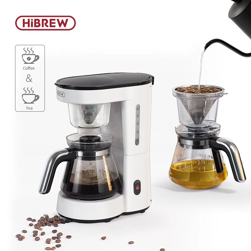 

HiBREW 3 в 1 американская капельная кофемашина для наполнения Кофеварка стеклянный чайник для горячего чая 750 мл H12