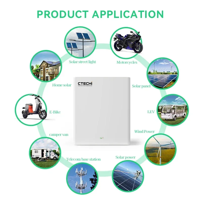 CTECHi 5 кВтч 10 15 LiFePo4 48 В 51 2 100 Ач 200 280 напольная настенная батарея домашняя система