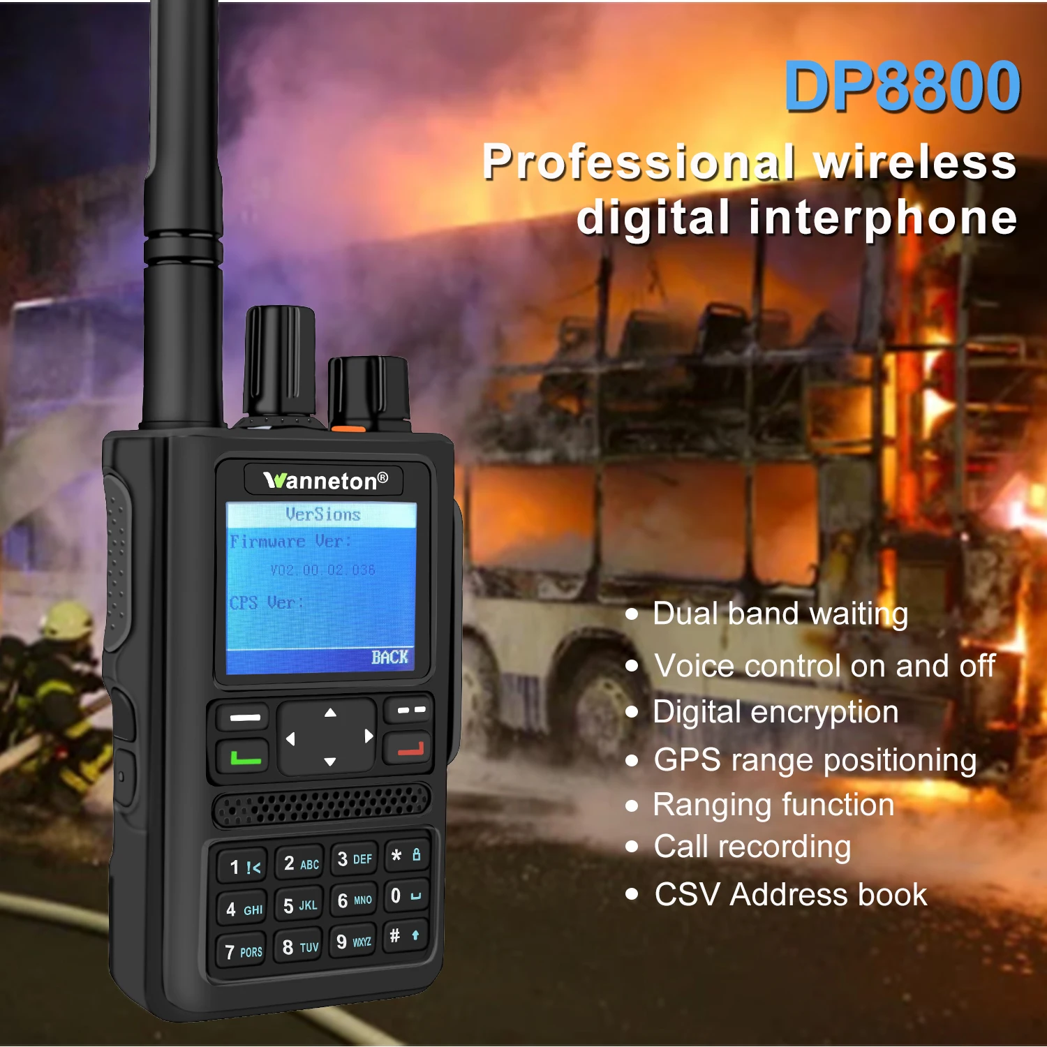 Цифровая аналоговая рация DP8800 UHF VHF DMR любительская радиостанция с функцией