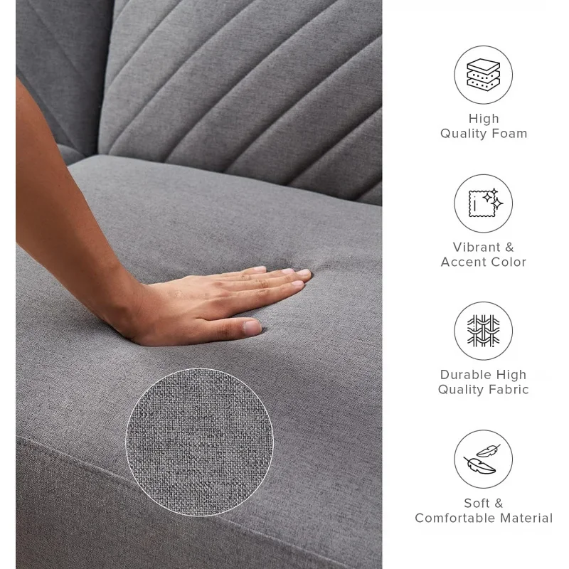 153 Bed Small Sleeper Loveseat Mid Century Modern Futon Couch Sofa Cama Couches for Living Room (Da