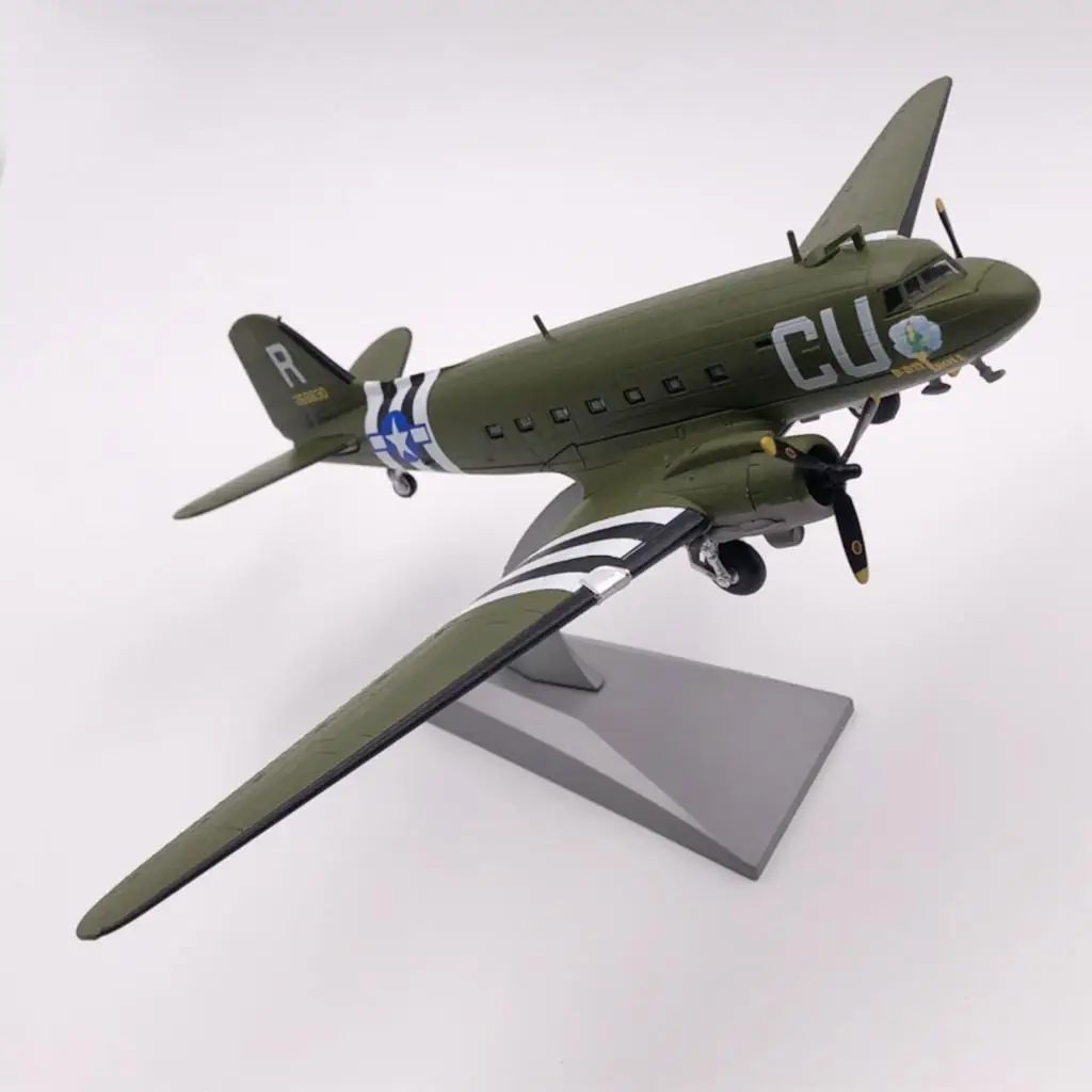 

1:100 Scale WWII U.S. C47 Transport Metal Aircraft & Dispaly Stand Airplane Ornaments Gift