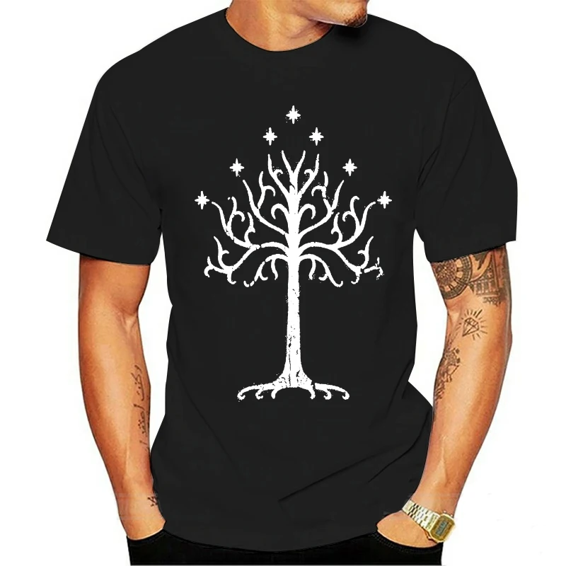 

White Tree of Gondor Tolkien Men T-Shirts High Quality 100% Cotton Premium Mordor Middle Earth Brand Shirt Oversize Fashion Tee