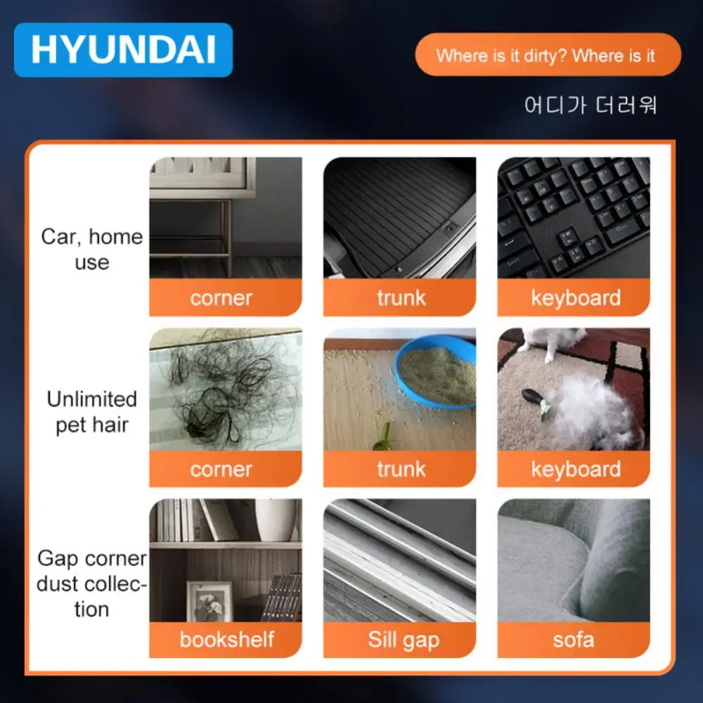 

Портативный автомобильный пылесос VC003B, мощный ручной с проводной зарядкой, для сухой и влажной уборки, 60 Вт