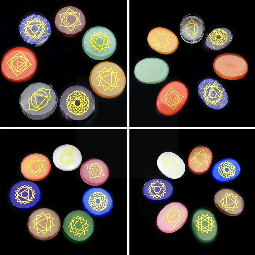 

Seven Chakra Stone Natural Crystal Stone Agate Jade Divination Stone Healing Symbol 's Stone Natural Eye R3w9