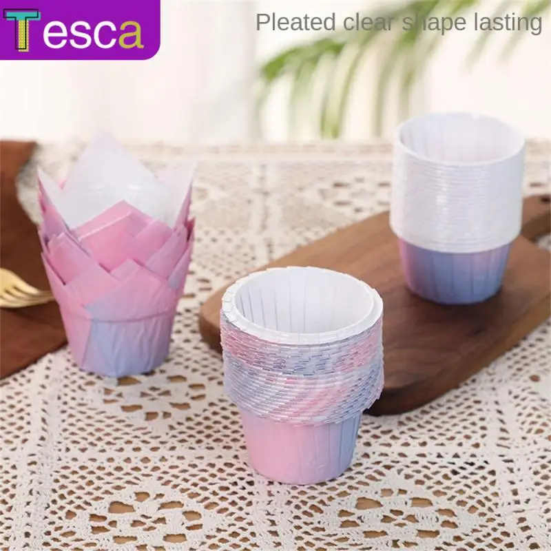 

Direct Contact With Food Cupcake Lining Pleated Clear Shape Lasting Dessert Cup Easy Demoulding Without Adhesion Mini Paper Cup