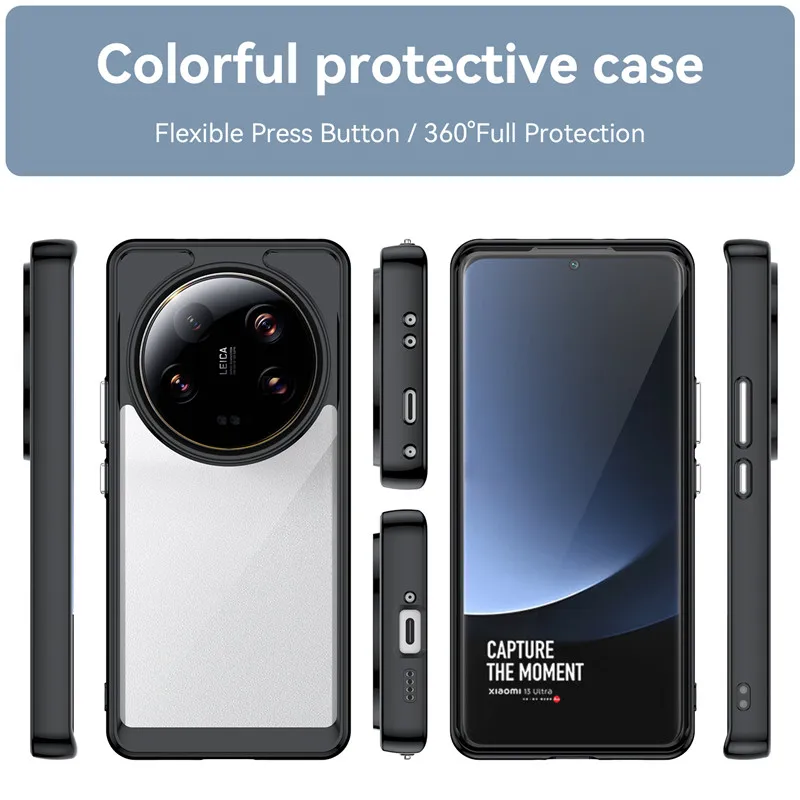 For Xiaomi 13 Ultra 5G Case For Xiaomi 13 Ultra Cover 6.73 inch Colorful Soft Edge Silicone Transparent Bumper For Mi 13 Ultra