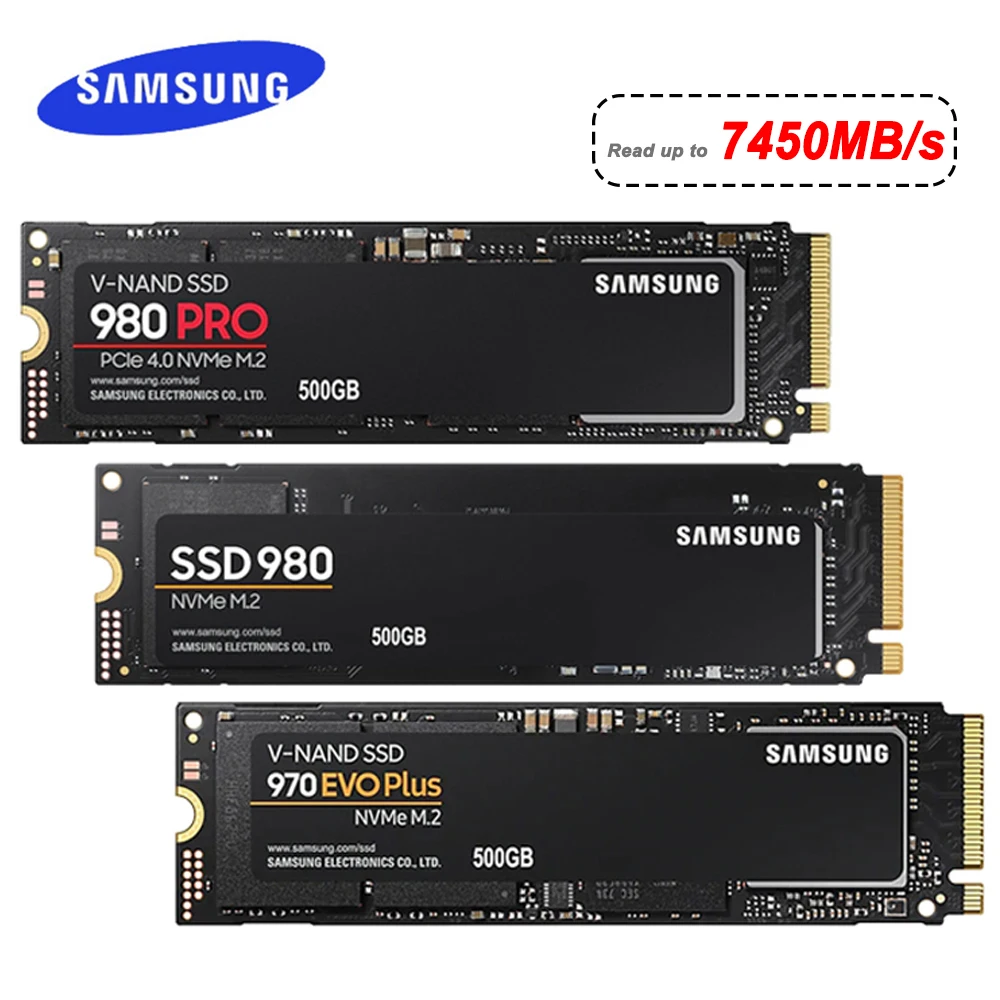 [해외] 삼성-SSD M2 Nvme 500GB 990 PRO 250GB 내장 솔리드 스테이트 드라이브 980 1TB hdd 하드 디스크  980 PRO M.2 970 EVO Plus 2TB
