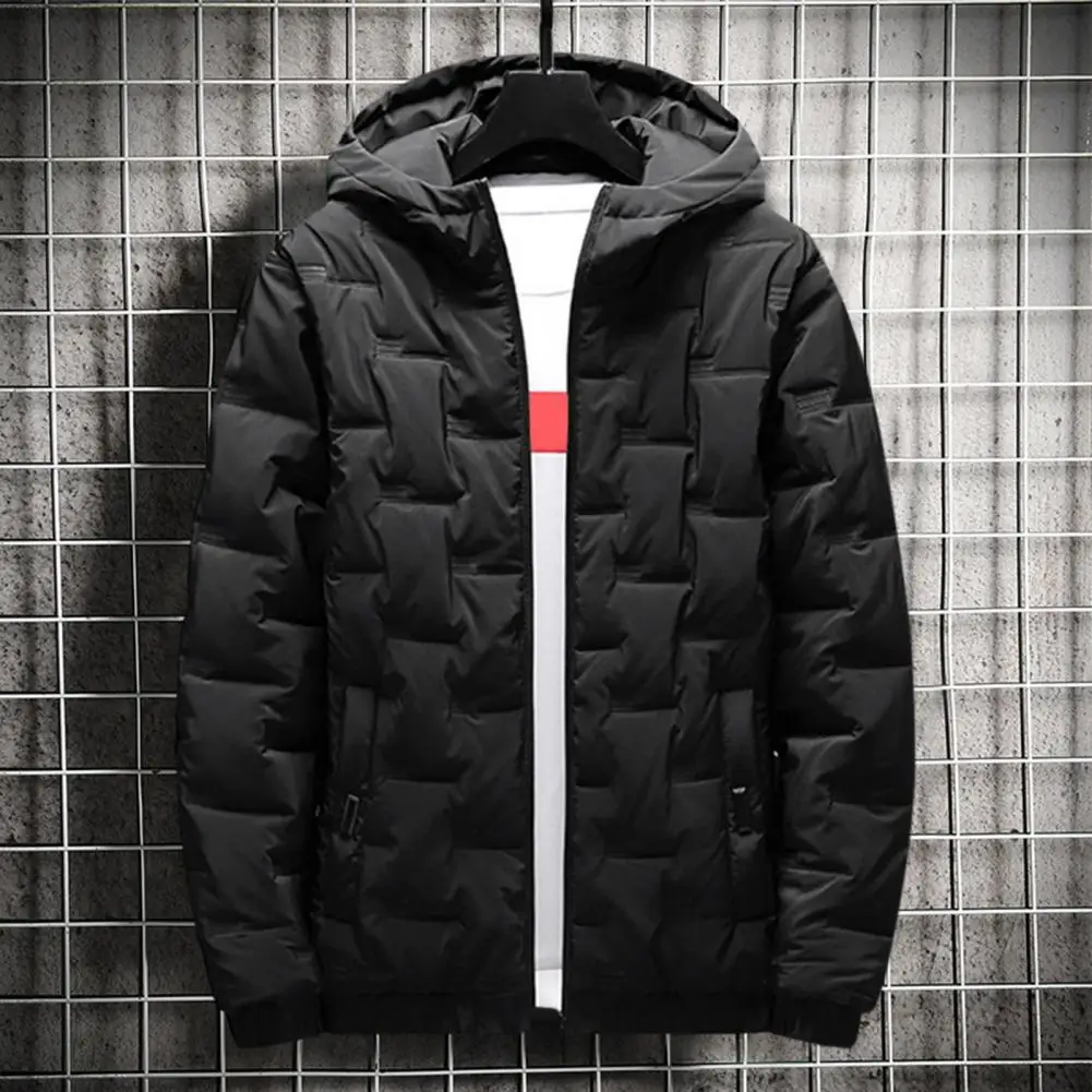 Soft Men Jacket Set Solid Color Plus Size Men Fashion Parka Jacket Trousers Set  Long Sleeves Coat Pants Suit Casual Wear