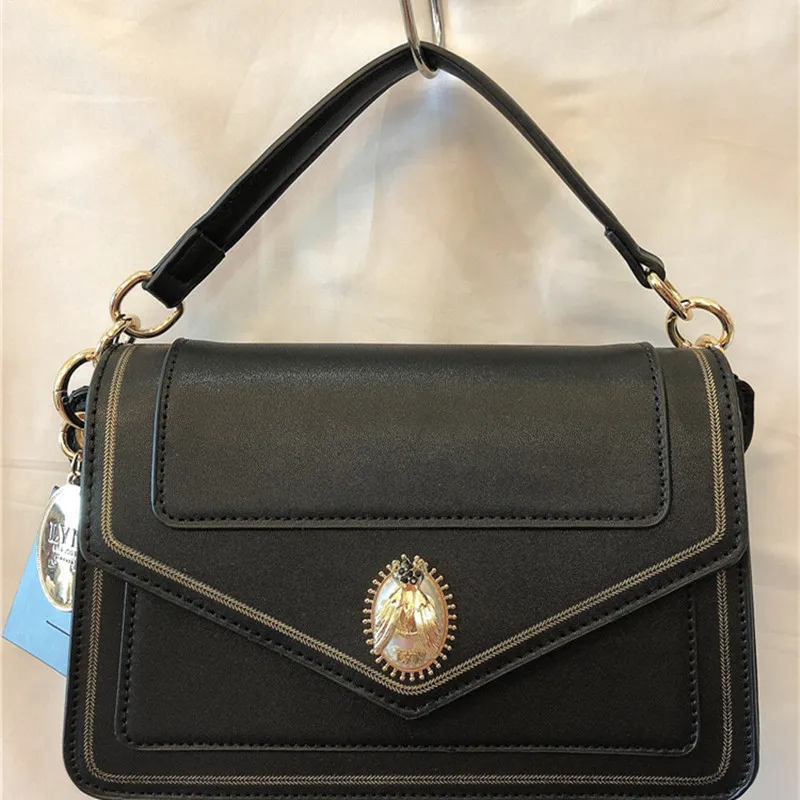 

High-end Fashion Elegant Solid Color Bee Lock Ladies Small Square Bag High-end Western Style Shoulder Messenger Bag Neverful Bag