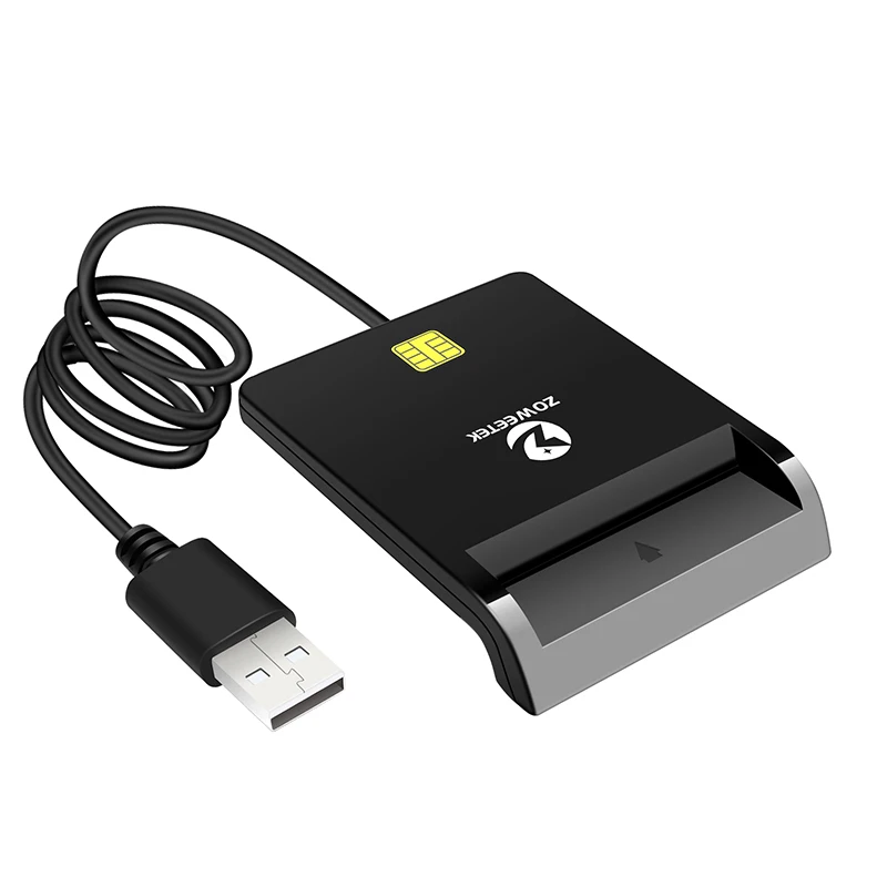 

Zoweetek EMV USB 2.0 ISO 7816 Smart Card Reader for ID IC ATM Smart Card ZW-12026-1