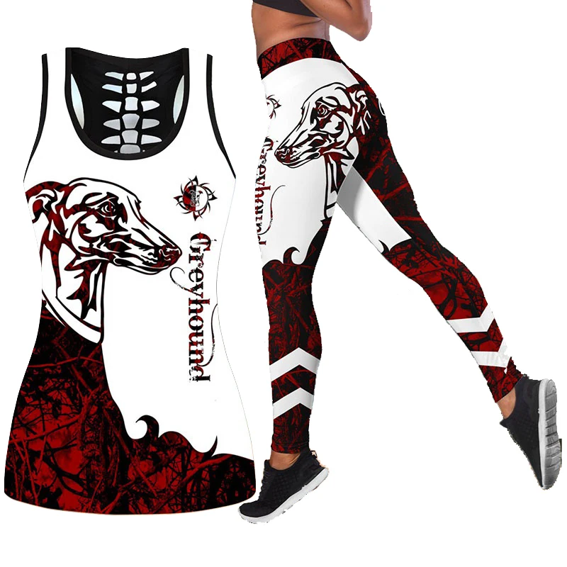 

Greyhound Tattoos 3D Print Sleeveless Shirt Summer Vest for Women Plus Size Yoga Tank Tops Leggings Suit