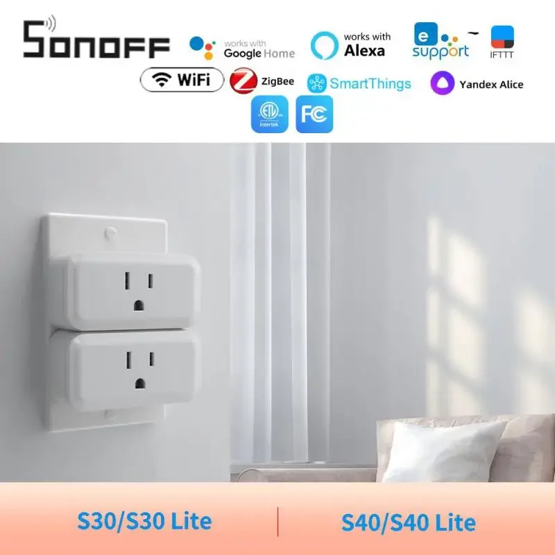 Умная розетка Sonoff S40 S31 Lite с мониторингом энергии Wi-Fi/zigbee американская стандартная