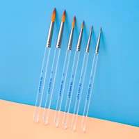 6 pcs watercolor brush set transparent pen holder nylon hair paint brush pen for drawing painting round pointed art supplies