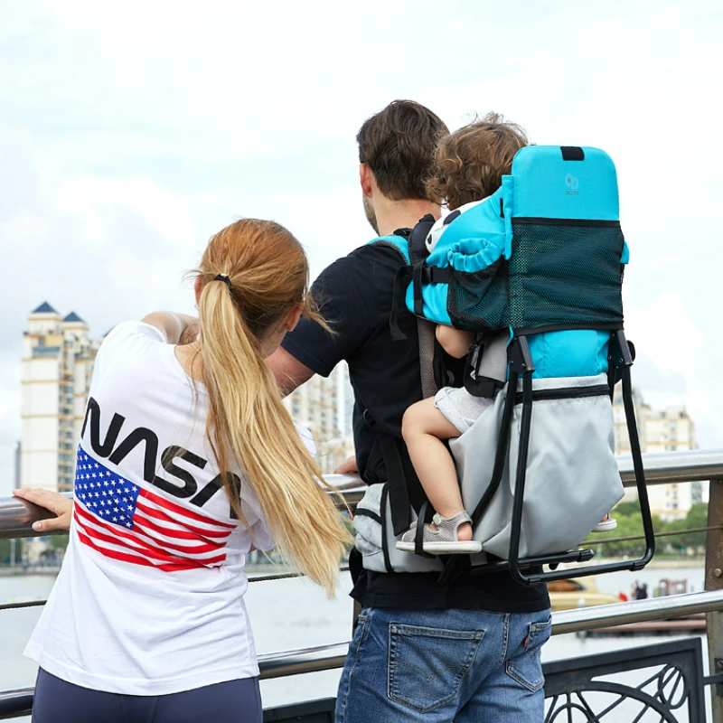 Baby  Multifunctional Rainproof and Cold-proof Child Back Chair Baby Travel Portable Outing Back Frame Stool Foldable