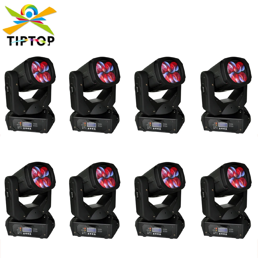 

Суперсветодиодный подвижный головной светильник TIPTOP Blizzard Nova 4x25 вт 4 в 1, цветной подвижный головной светильник RYBW, луч света Gobo, 9/15DMX каналы