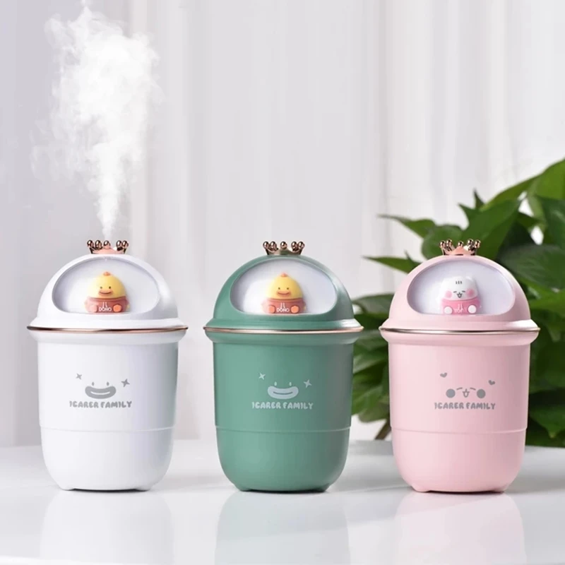 

350ml Air Humidifier Ultrasonic Mist Maker USB Car Purifier Lovely Crown Atomizer LED Night Lamp Home Office Silent Umidificador