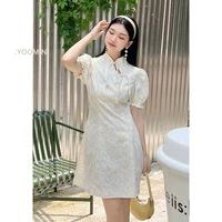 new chinese style improved cheongsam floral dress summer womens 2022