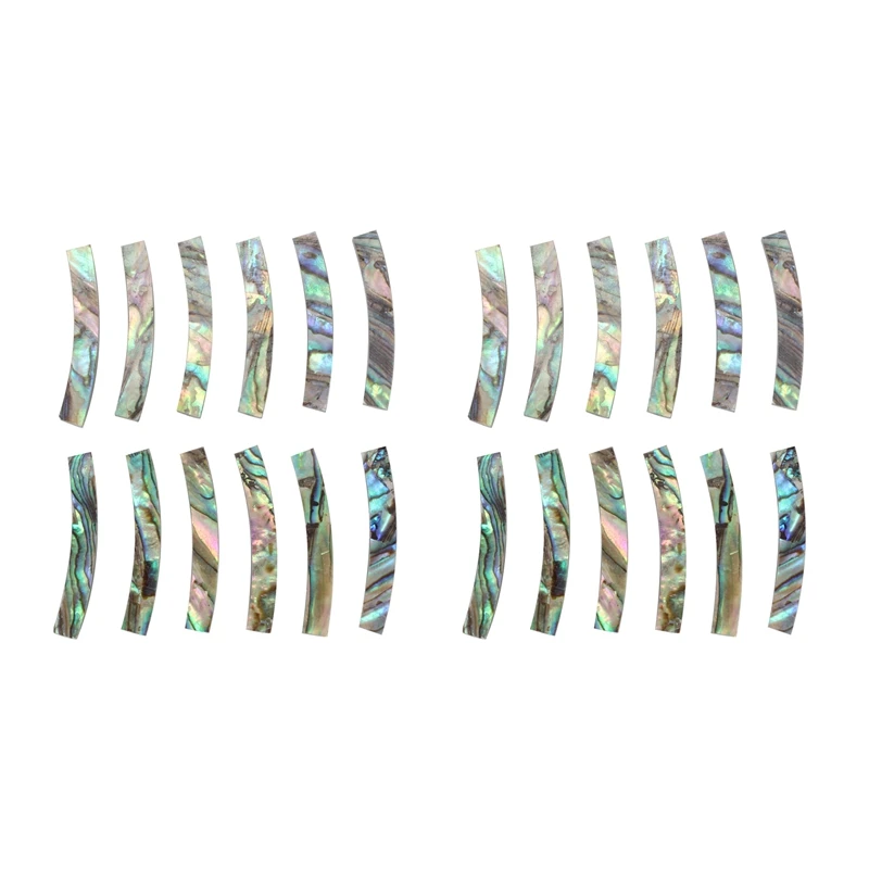 

24Pcs Guitar Soundhole Rosette Paua Abalone Shell Inlay Curved Strips Guitar Sound Hole Inlay 4Mm Width