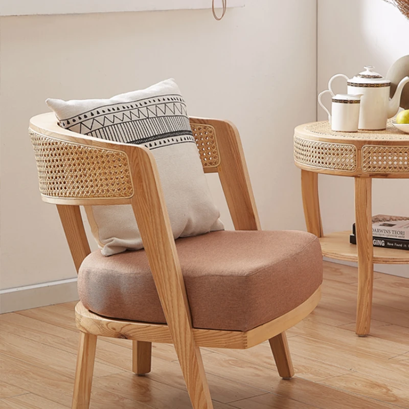 

Nordic Japanese rattan single leisure sofa chair living room family designer small house type