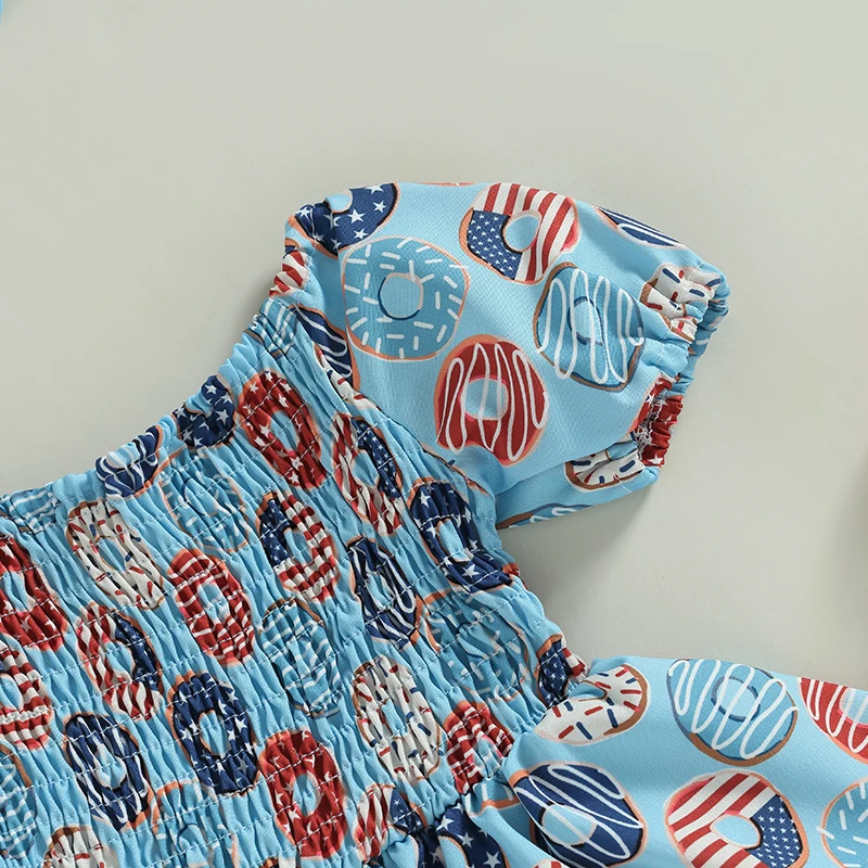 Комбинезон без рукавов с цветочным принтом для маленьких девочек и подходящей